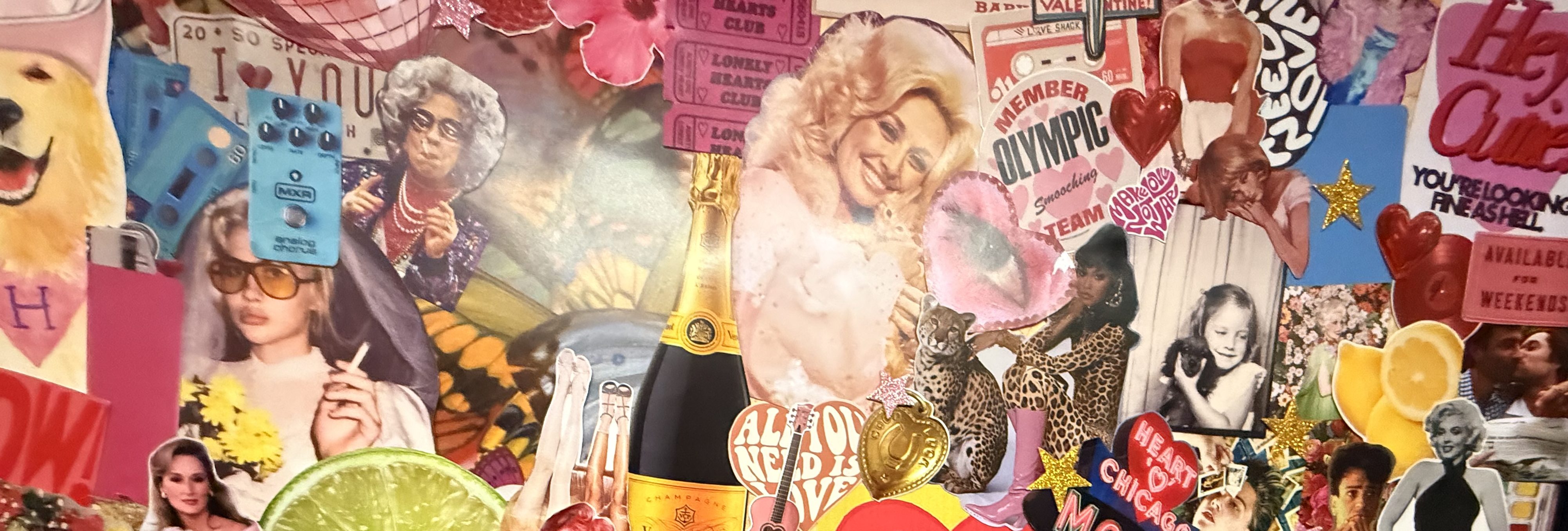 Collage of colourful images Banner