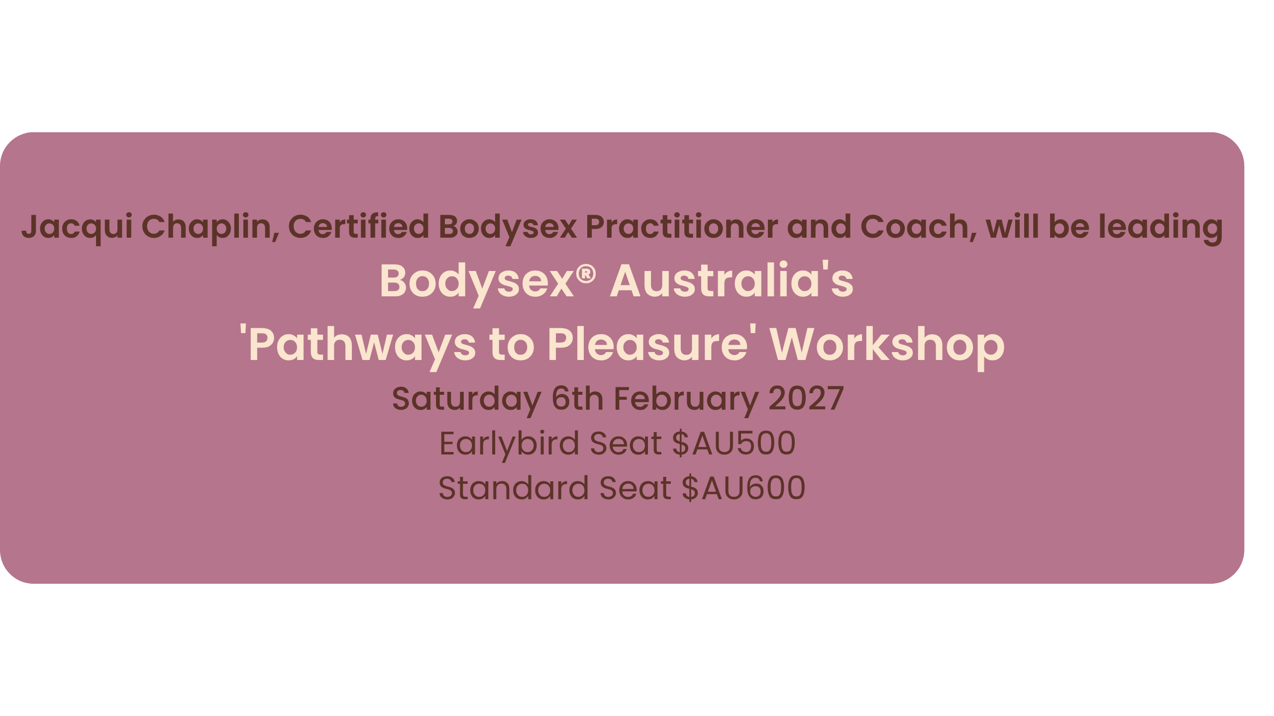 Bodysex Australia Workshop 